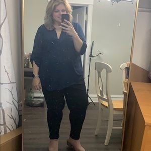 NWOT Torrid navy pinstripe blouse, size 3